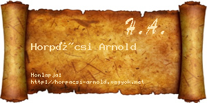 Horpácsi Arnold névjegykártya