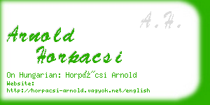 arnold horpacsi business card